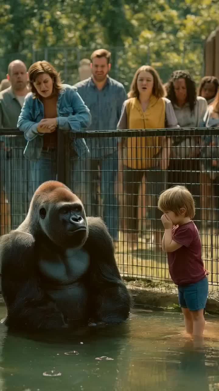 Terrified Crowd Watches as Gorilla Approaches Child — But Then, a Miracle Happened