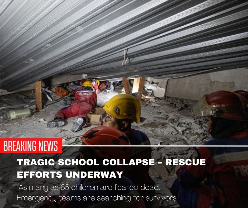 Tragedy in Indonesia: School Collapse Leaves Students Trapped – Families Desperate for Answers