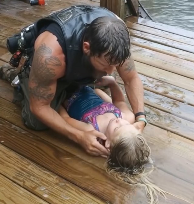 Biker Pulled My Drowning Daughter From The Lake Then Vanished Before I Could Thank Him