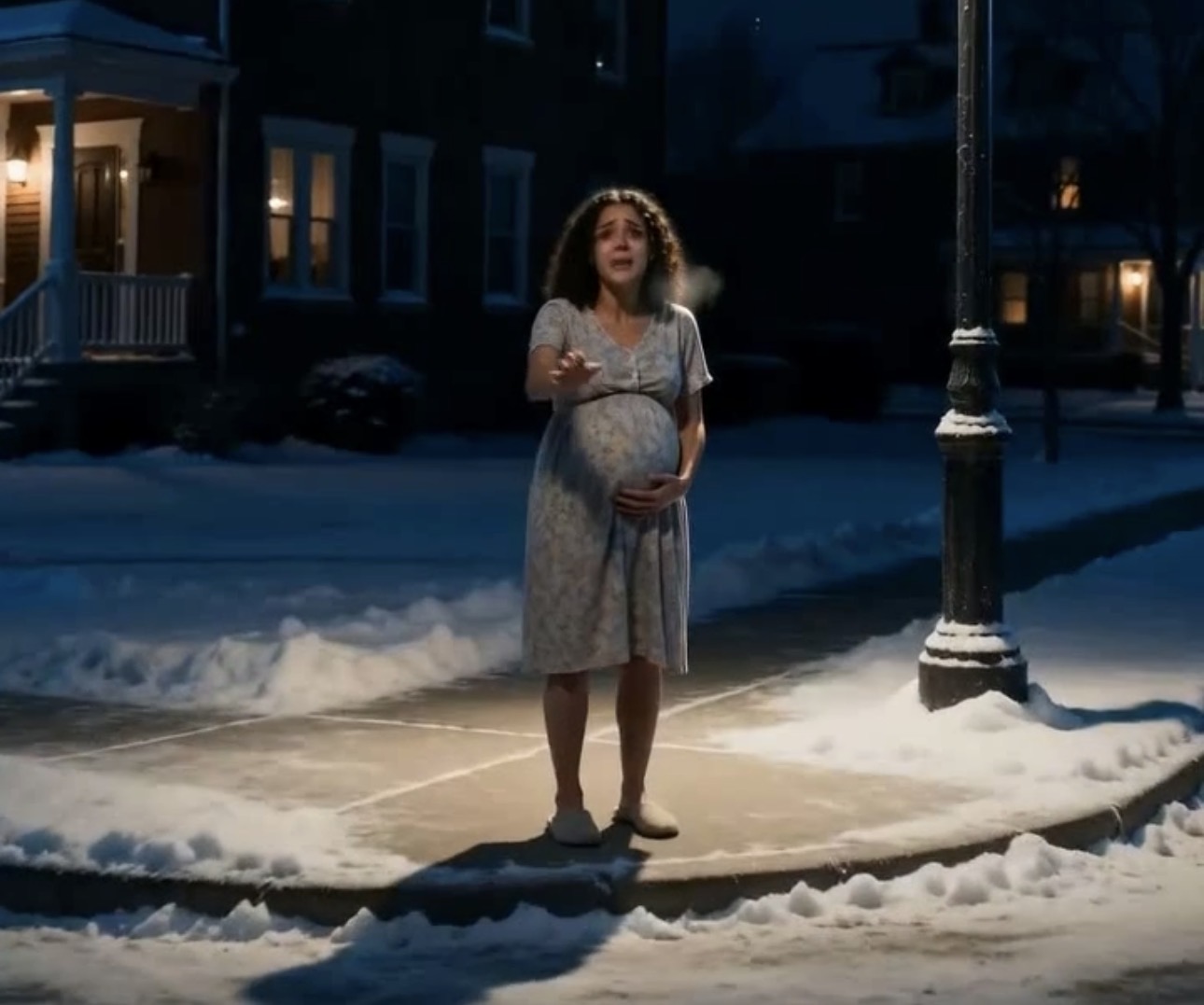 “She Is Not My Concern” — The Snowy Street Scene Where a Homeless Man Became the Authority